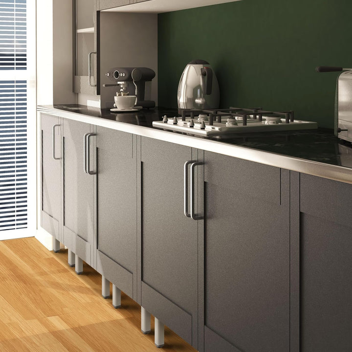 ALUSFERA 4 x Möbelfüsse Verstellbar 30x30x100 mm - Füsse für Möbel aus eloxiertem Aluminium - Möbelf