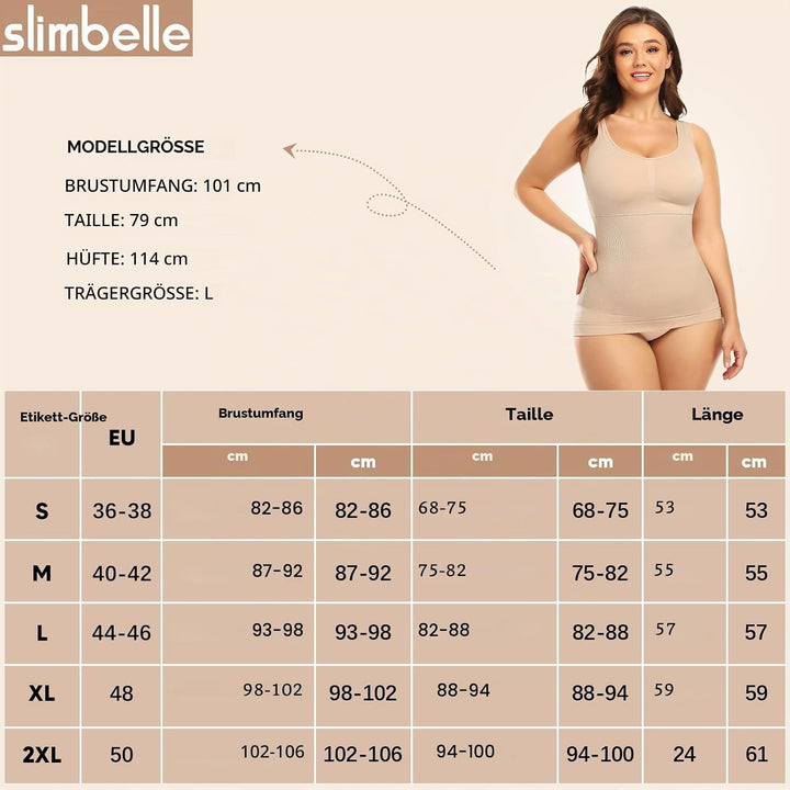 SLIMBELLE Damen Unterhemd BH Hemd Seamless Tank Top mit entfernbaren Cups Bauchweg Shapewear Top Ohn