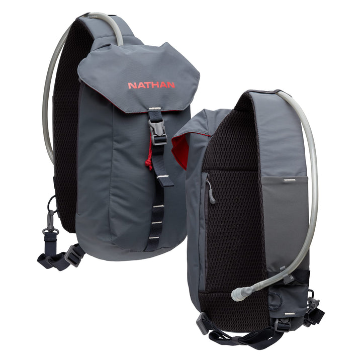 Nathan Pinnacle 4L Trinkrucksack / Laufweste – 4 l Fassungsvermögen mit 2 weichen Fläschchen, Trinkr