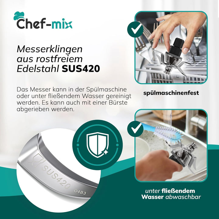 TM31 Messer aus Edelstahl inkl Dichtring Ersatz für Vоrwerk Thermоmix Messer TM31 - Küchenmaschine T