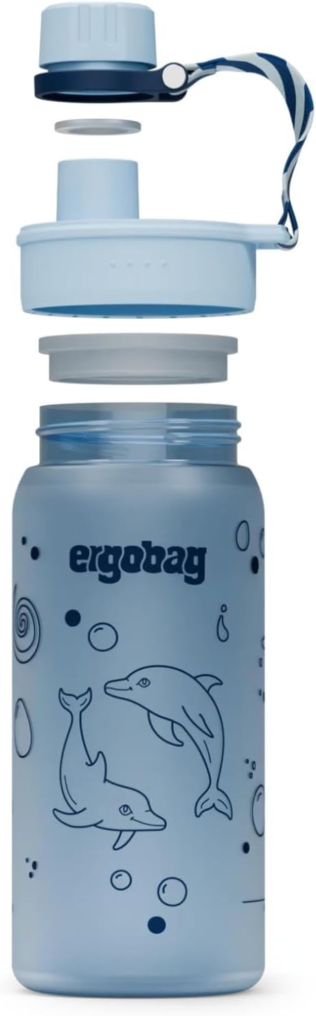 ergobag Motiv, BPA-frei 550 ml, auslaufsicher und Kohlensäure geeignet, spülmaschinengeeignet Delfin