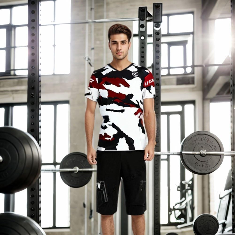 Herren Kurzarm Shirt MTB Leicht Atmungsaktiv Sanft Sport Fitnessstudio Radtrikot Dsjf08 M, Dsjf08 M