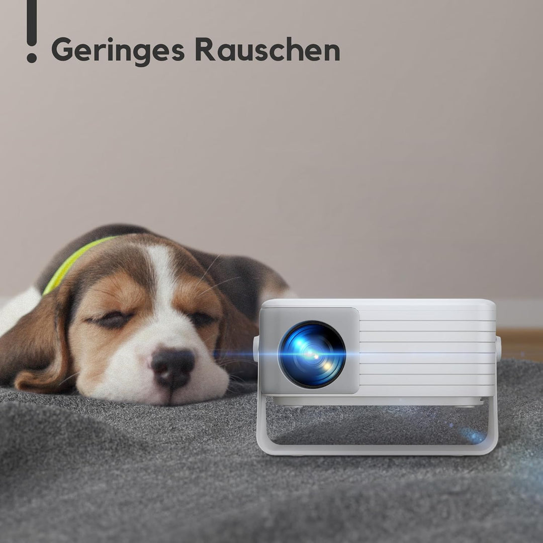 Mini Beamer, AKIYO Mini Projektor, Tragbarer Filmprojektor 1080P Unterstützt für Kindergeschenk, Hei