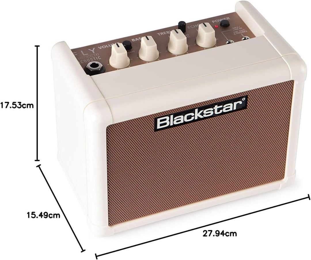 Blackstar Fly Acoustic Package Tragbarer batteriebetriebener Mini-Gitarrenverstärker mit 6 Watt, Ech