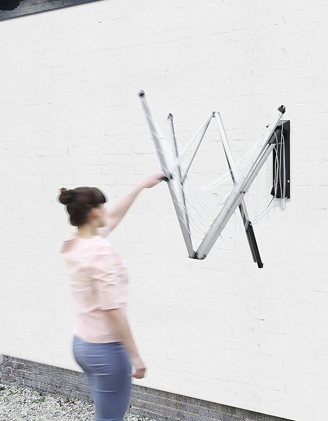 Brabantia - WallFix Wandwäschetrockner - Wäscheständer - UV-beständige Wäscheleine - 24 Meter Wäsche