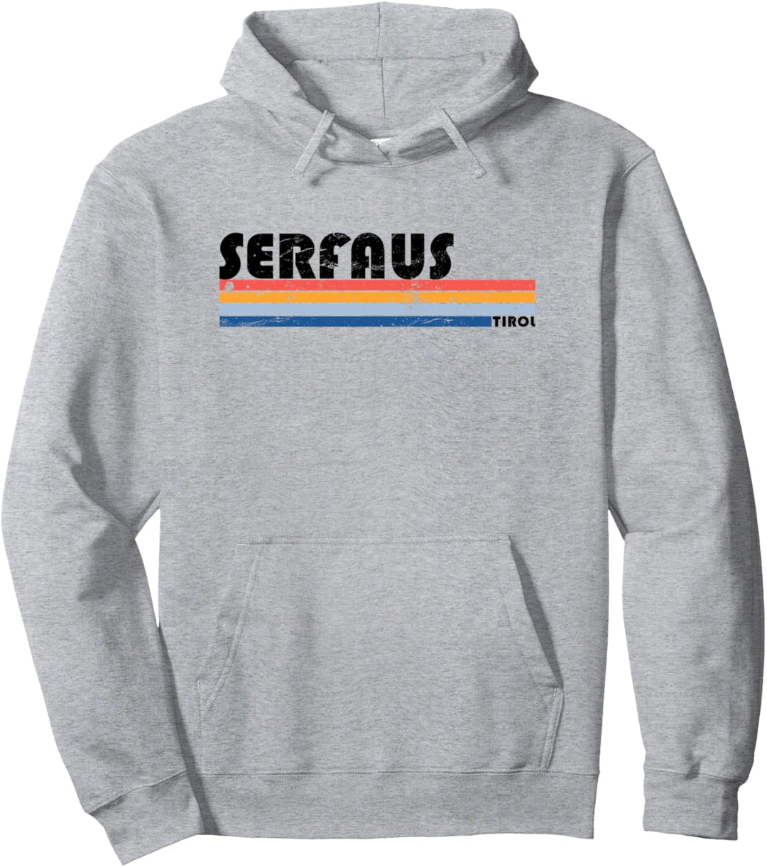 Serfaus Fiss Ladis Tirol Vintage Streifen Pullover Hoodie