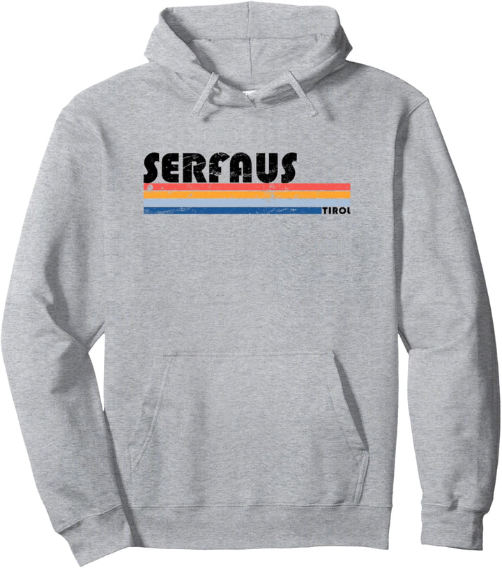 Serfaus Fiss Ladis Tirol Vintage Streifen Pullover Hoodie