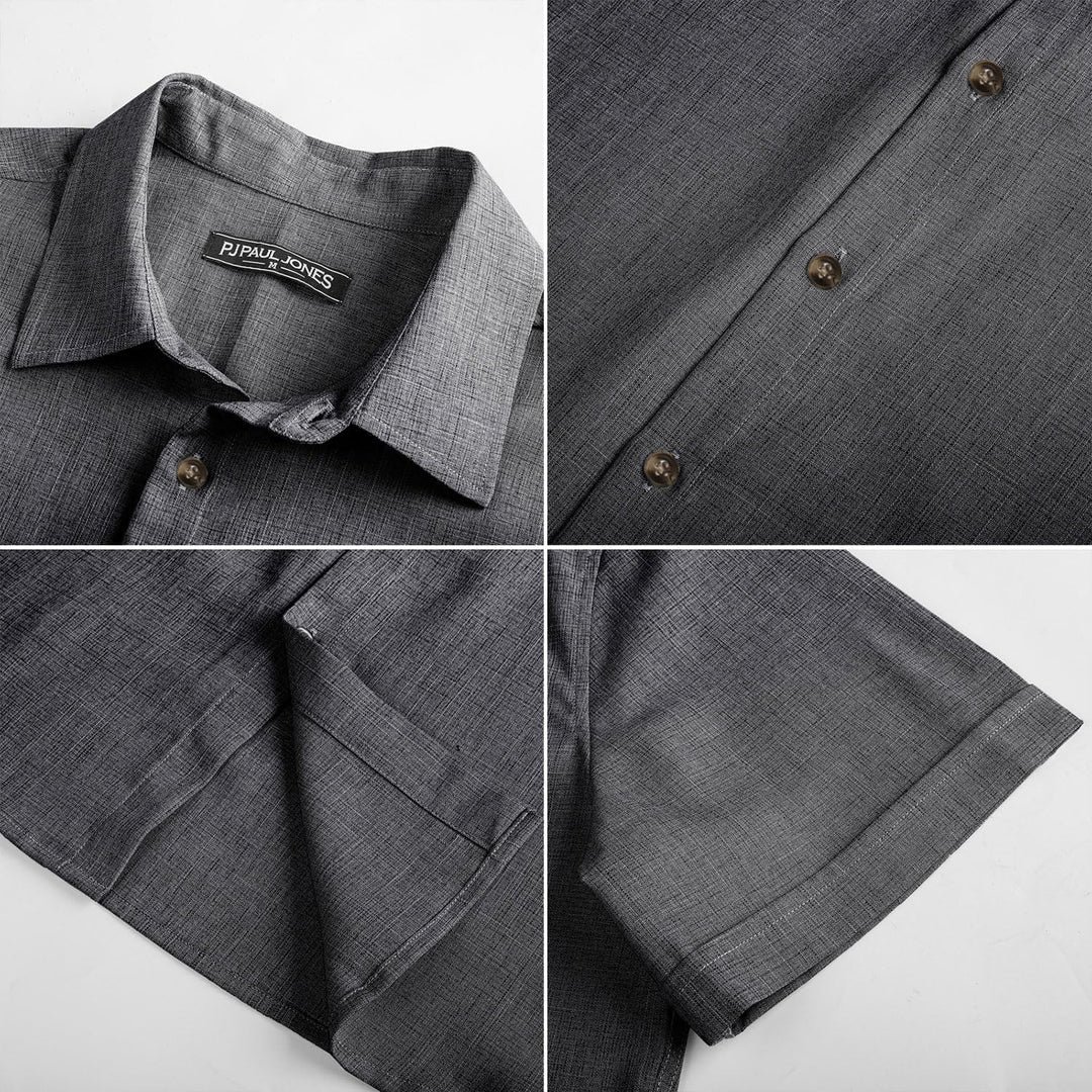 PJ PAUL JONES Hemd Herren Kurzarm Freizeit Button Down Shirt Sommer Strandhemd Regular Fit Herrenhem