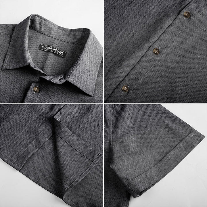 PJ PAUL JONES Hemd Herren Kurzarm Freizeit Button Down Shirt Sommer Strandhemd Regular Fit Herrenhem