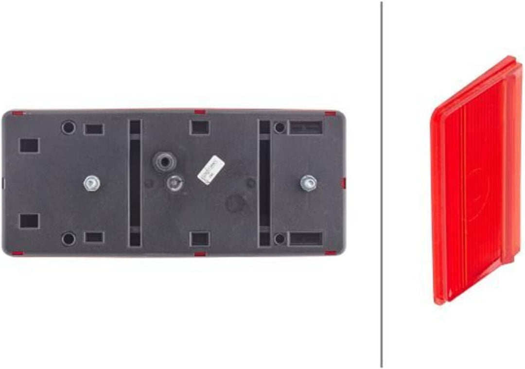 HELLA - Heckleuchte - Glühlampe - 12V - Anbau - Lichtscheibenfarbe: rot/gelb - Stecker: Flachstecker