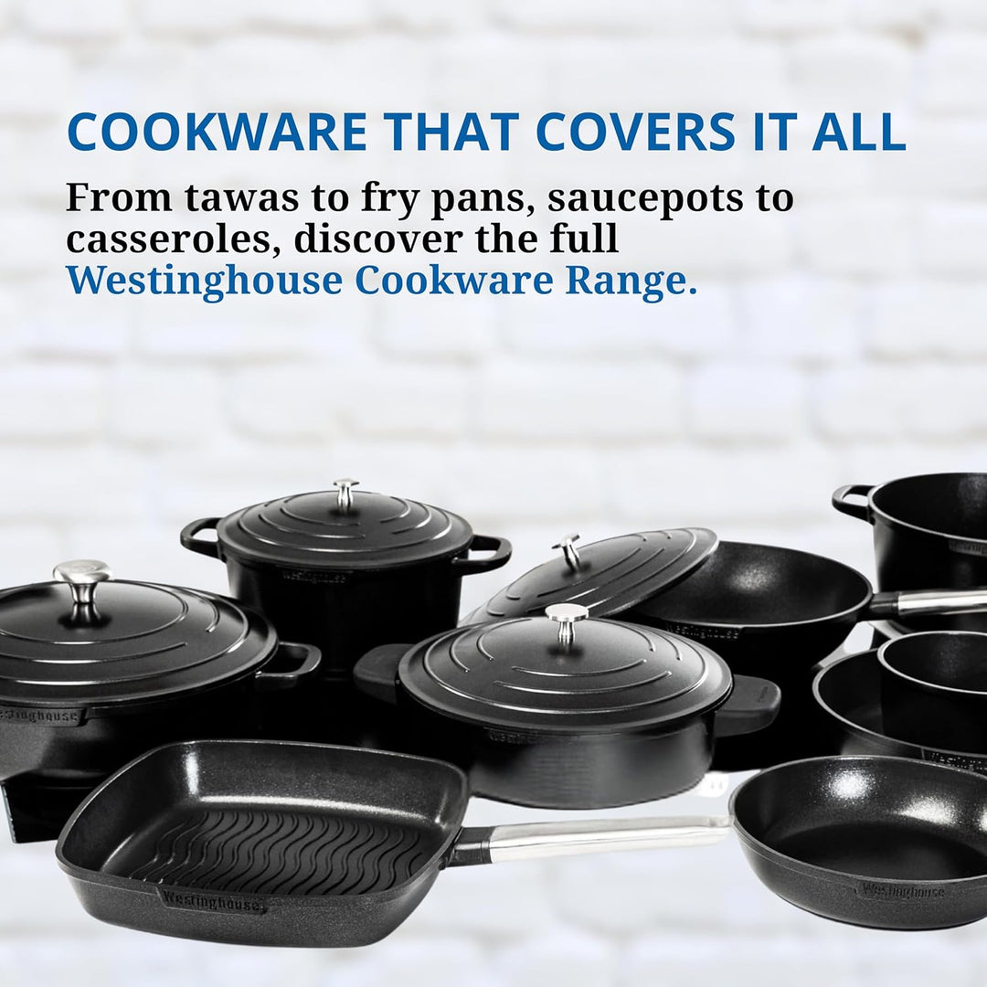 Westinghouse PERFORMANCE SERIES Grillpfanne, Grosse Bratpfanne 28 cm mit Edelstahl-Griff für Indukti