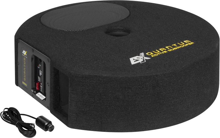 ESX Q300Av2 - Quantum Reserverad-Mulden Aktiv-Subwoofer System 300 W Class-D mit Basspegel-Fernbedie