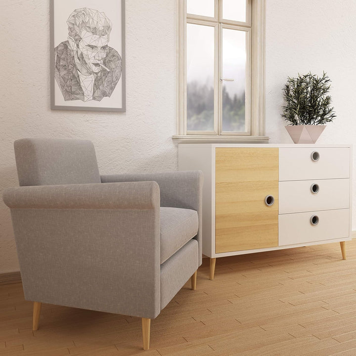 Sossai Möbelfüsse aus Massivholz Buche mit Öl-Finish, Clif Round HMF2, 10 cm hoch, rund, schräge Aus