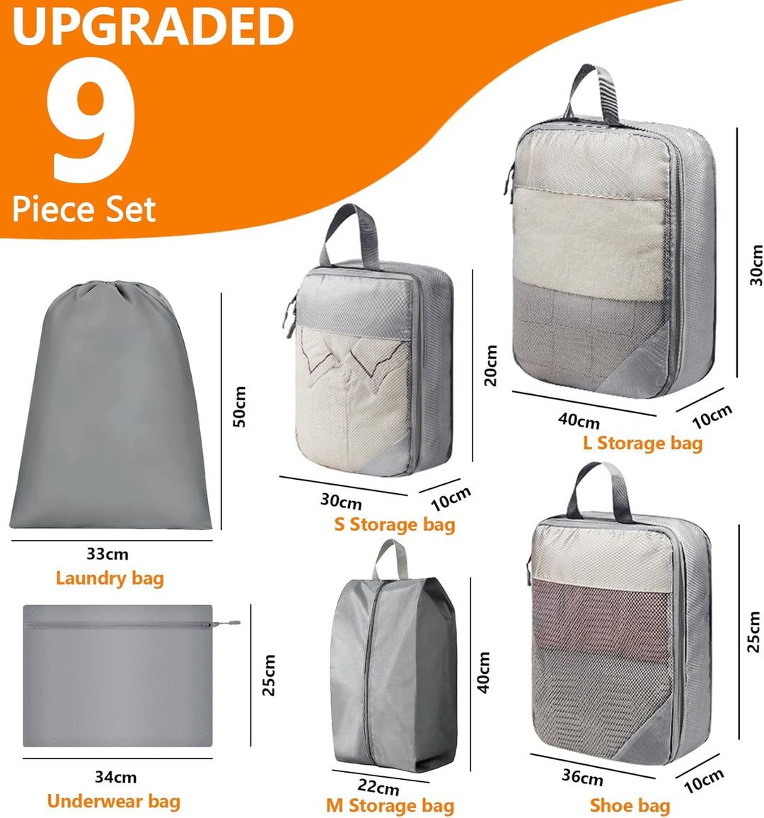 Vautvis Koffer Organizer Set, Packing Cubes Compression Backpack, Packwürfel Kompression, Koffer Org