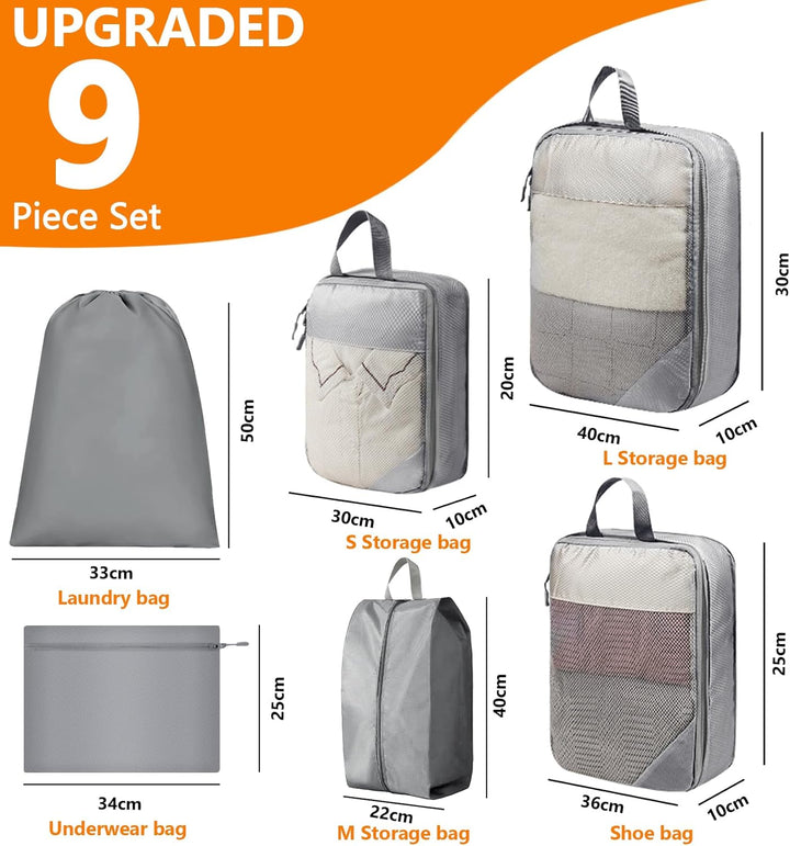 Vautvis Koffer Organizer Set, Packing Cubes Compression Backpack, Packwürfel Kompression, Koffer Org