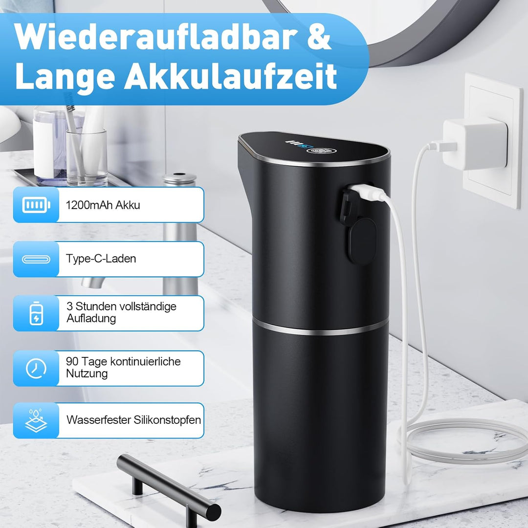 Fantictas Automatischer Seifenspender, berührungslos, Wandmontage, wiederaufladbar, 3-stufig Einstel