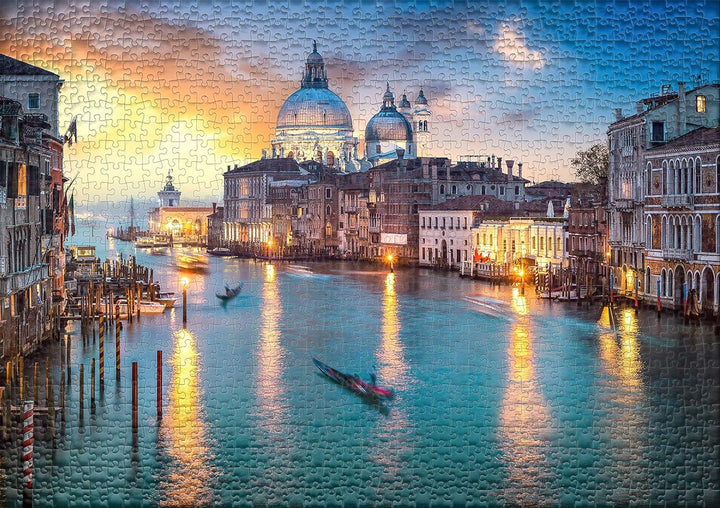 Ulmer Puzzleschmiede - Puzzle „Serenissima - Venedig“ – Klassisches 1000 Teile Puzzle – Puzzlemotiv
