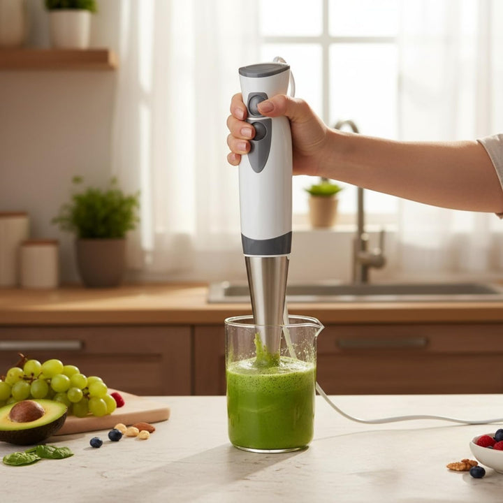 3 PAGEN® Stabmixer aus Edelstahl, elektrischer Pürierstab mit Spritzschutz, 2 Geschwindigkeitsstufen