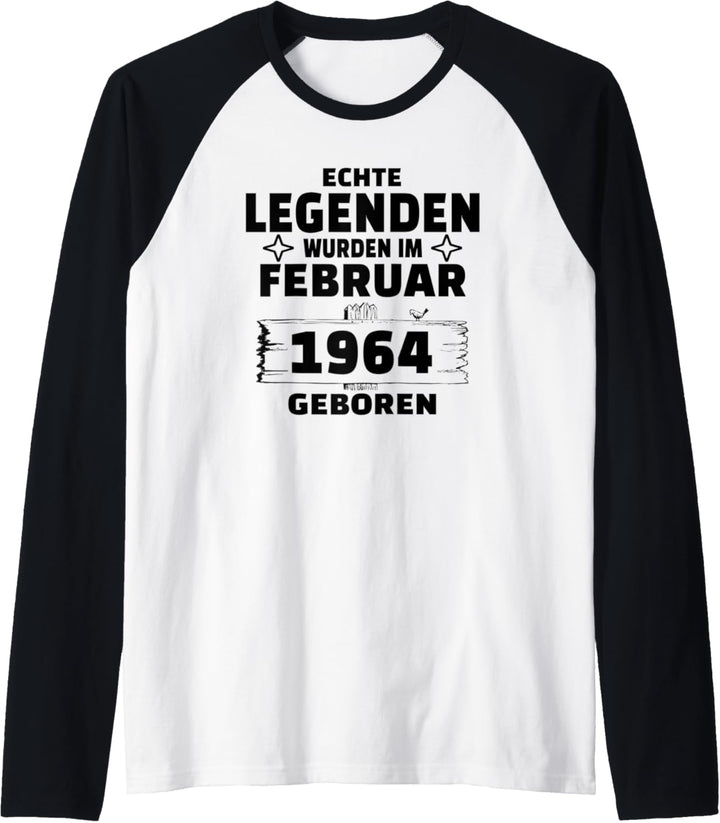 Geburtstag Jahrgang 1964 Februar Design Raglan