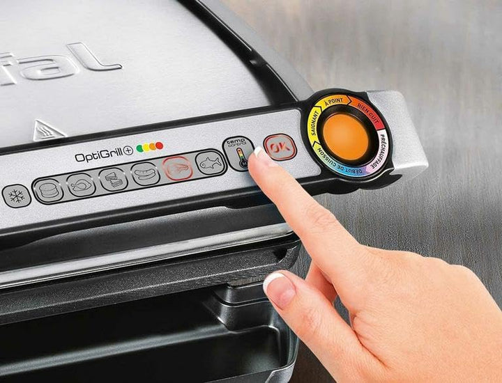 Tefal OptiGrill+ GC718D10 Smart Grill, 6 Programme, Kochanzeige, Dickenmessung, Tropfwanne