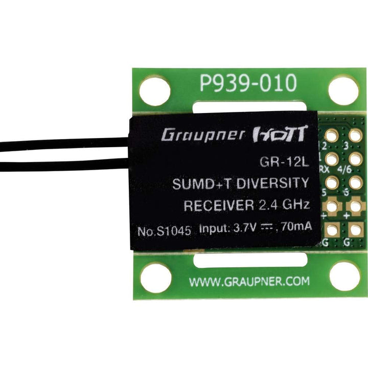 Graupner GR-12L 16-Kanal Empfänger 2,4 GHz Stecksystem Offene Kabelenden