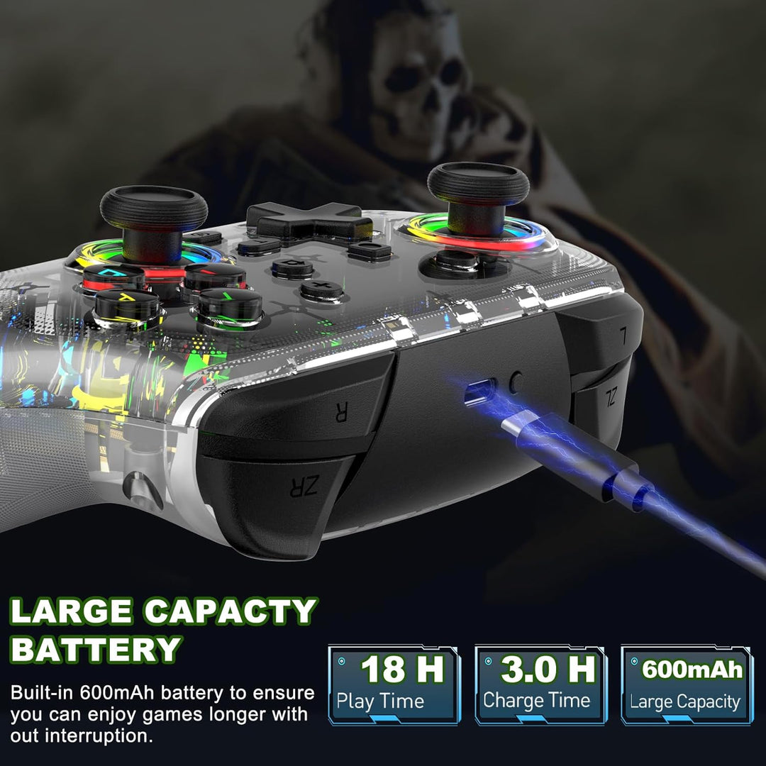 Joso Wireless Controller für PC/Switch/PS4/PS3, Smartphone Controller für iPhone/Android Unterstützt