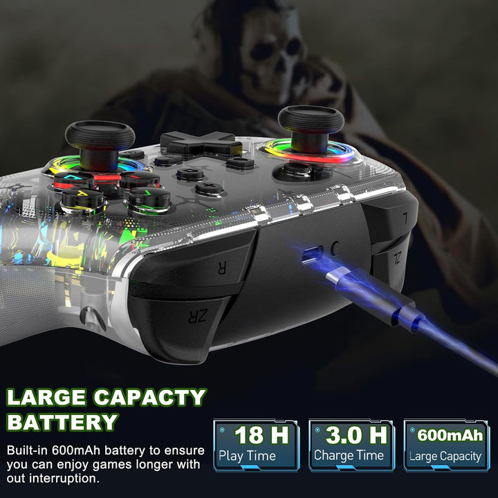 Joso Wireless Controller für PC/Switch/PS4/PS3, Smartphone Controller für iPhone/Android Unterstützt