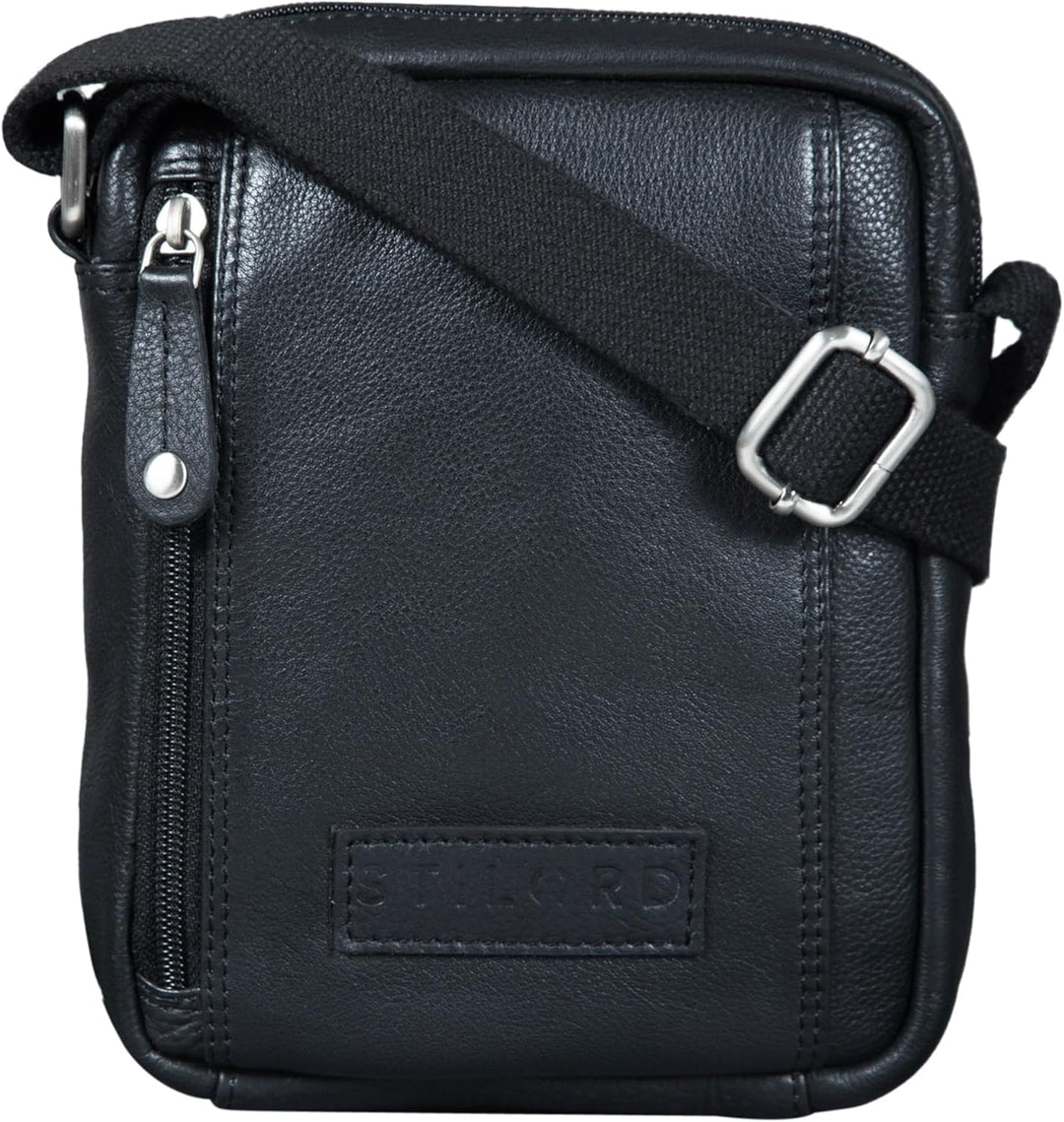 STILORD 'Brandon' Herrentasche Leder Braun Umhängetasche klein Schultertasche Männer 7 Zoll Tablet H
