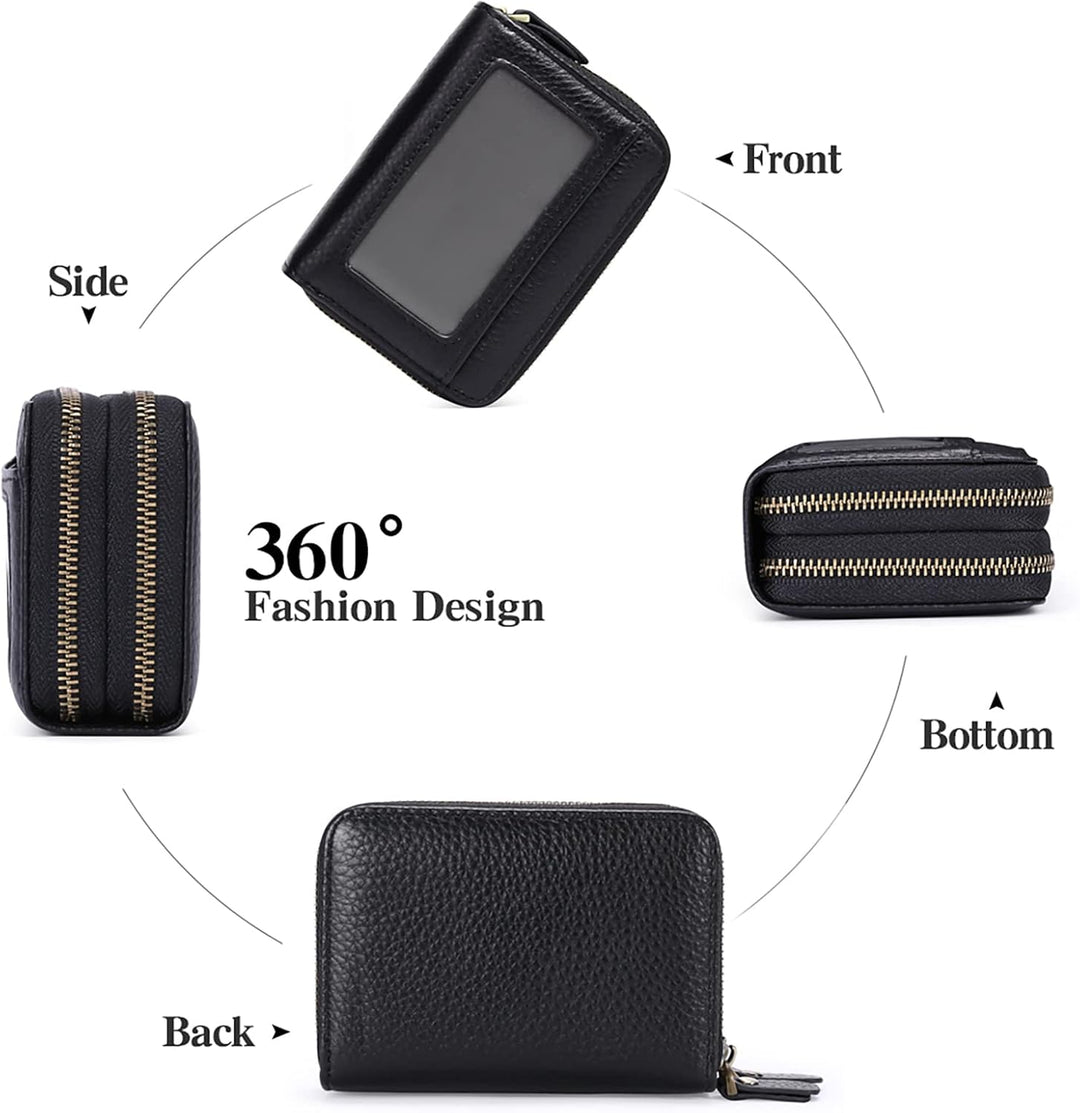 GAEKEAO Damen Geldbörse klein aus Echtes Leder, Geldbeutel für Frauen mit RFID-Schutz, Mini Damen Po