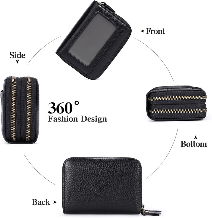 GAEKEAO Damen Geldbörse klein aus Echtes Leder, Geldbeutel für Frauen mit RFID-Schutz, Mini Damen Po