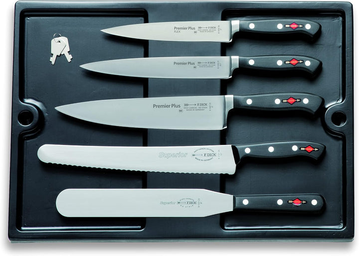 F. DICK Kochkoffer Plaza 17-teilig (Messer-Set mit Koffer, inkl. Kochmesser + Kochwerkzeug/Zubehör,