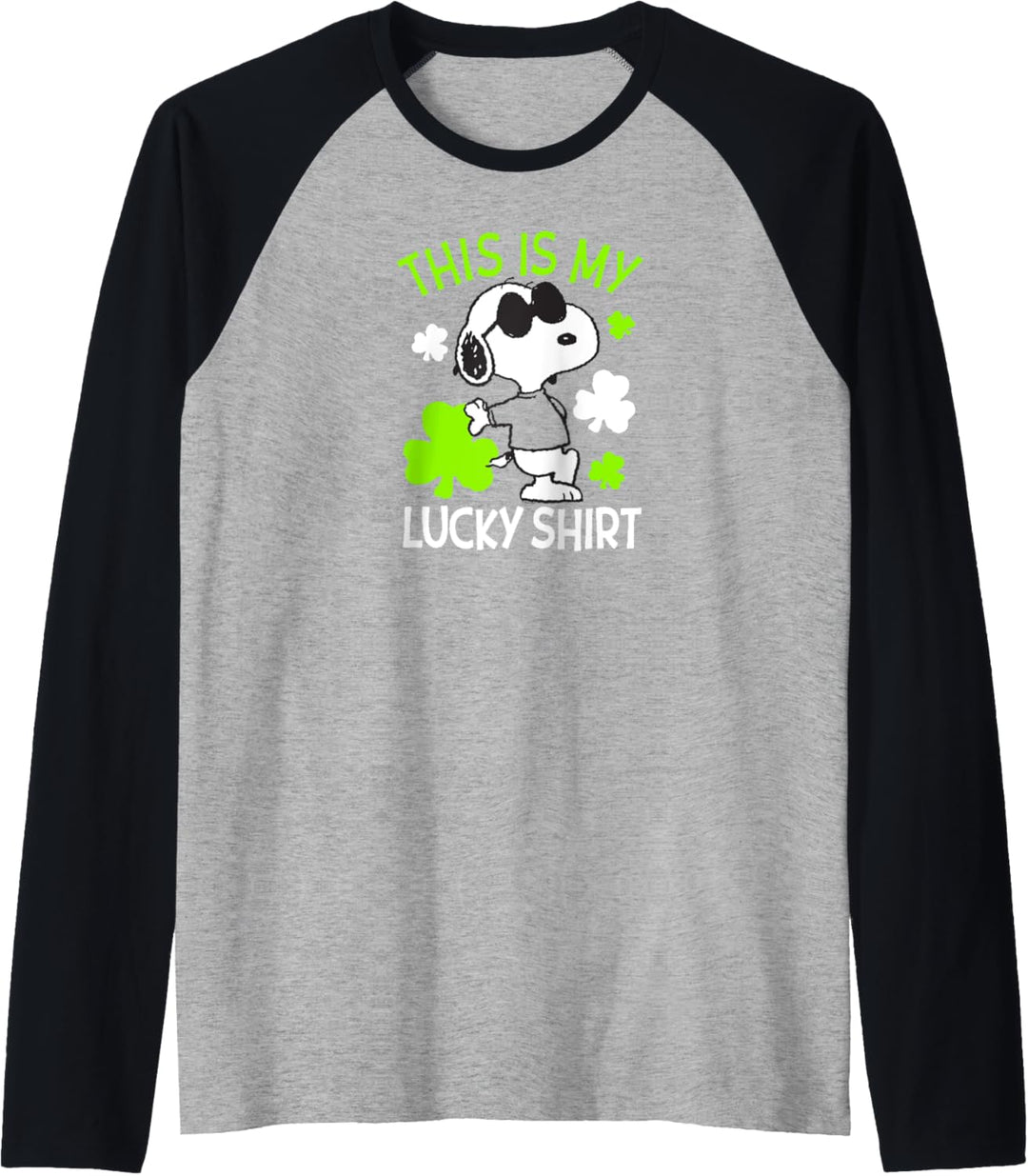 Peanuts St Pattys Day Glückliches Hemd Raglan