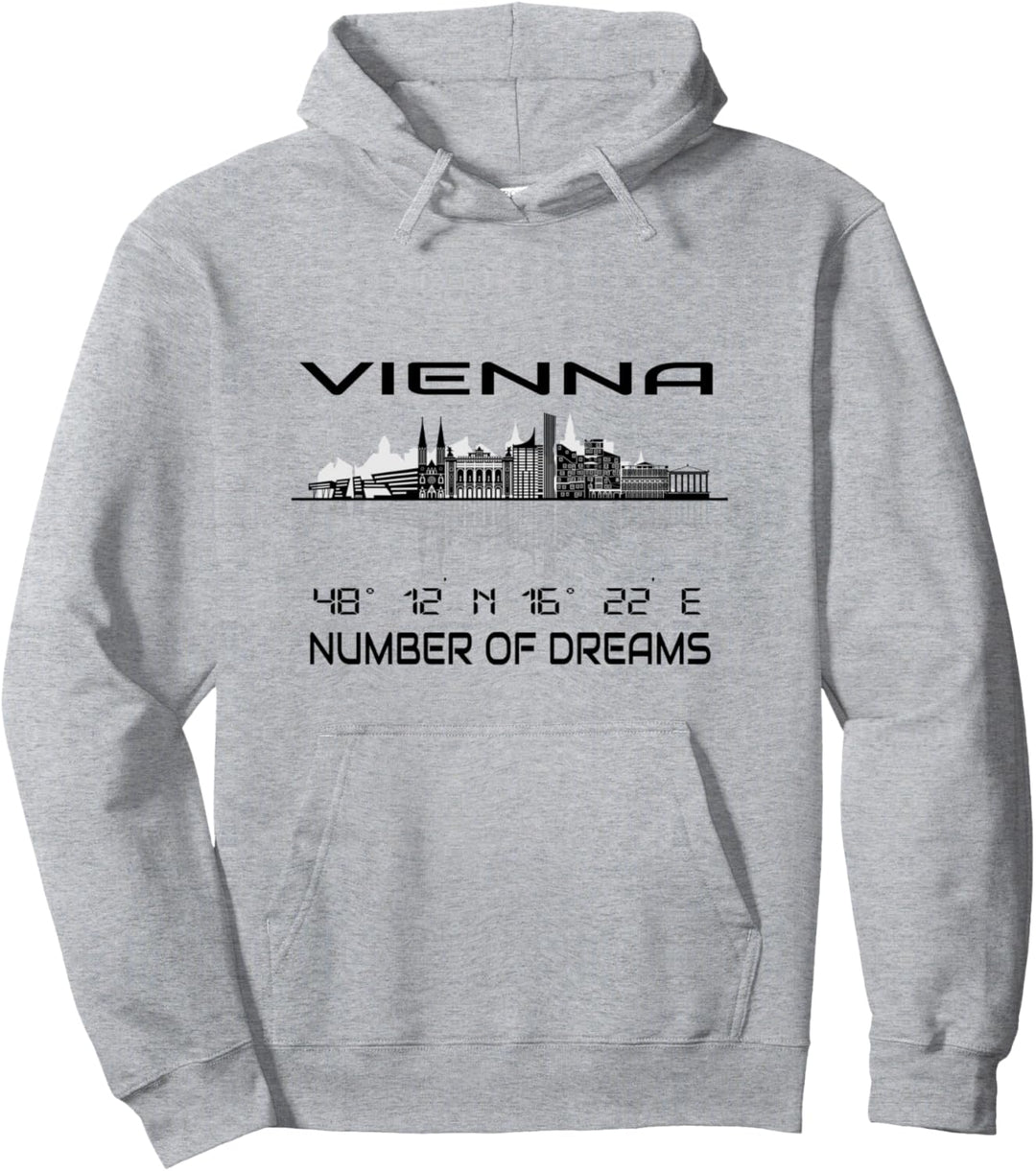 GPS Koordinaten Hauptstadt Österreich Tourist Skyline Wien Pullover Hoodie