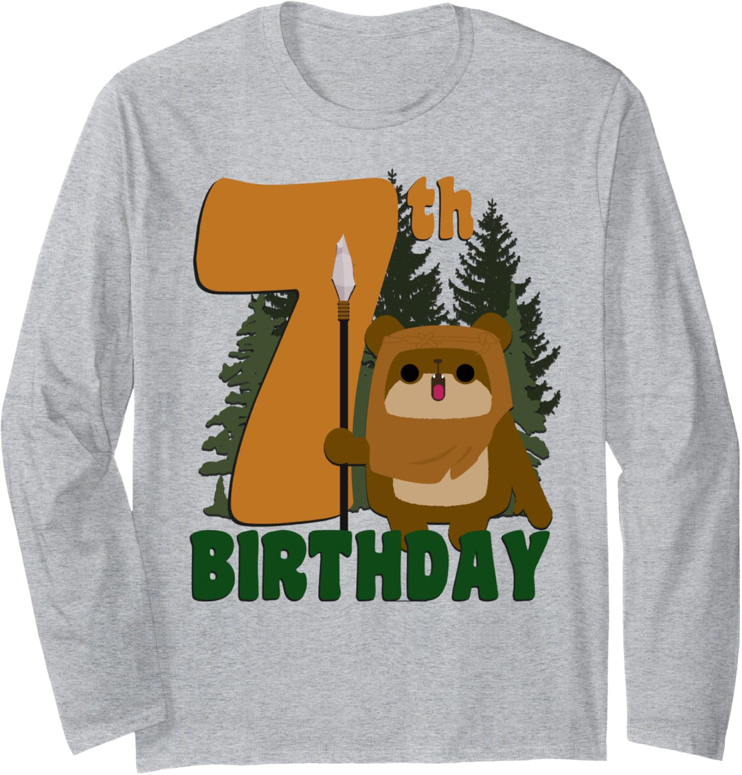 Star Wars Ewok On Endor 7th Birthday Langarmshirt
