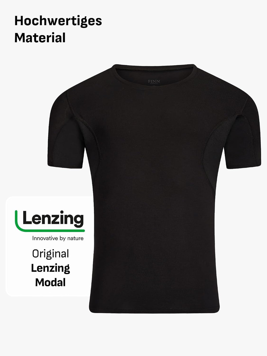 FINN Anti-Schweiss Shirt Herren mit Rundhals und integrierten Achselpads gegen Starkes Schwitzen - A