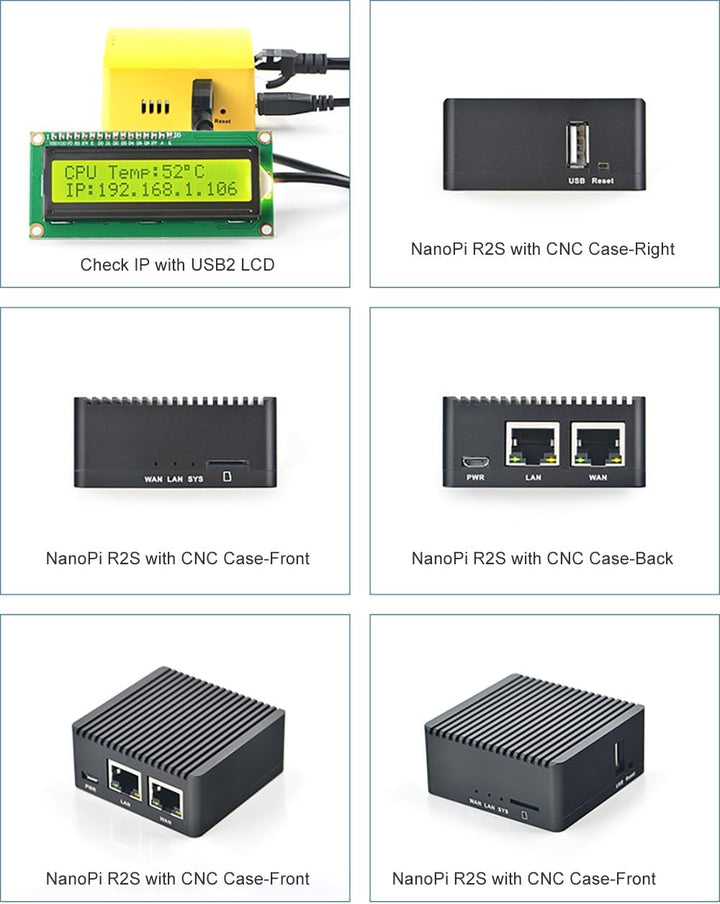 youyeetoo FriendlyElec Nanopi R2S Plus Mini Router, 1GB DDR4, 32GB eMMC, RK3328 Soc, OpenWRT mit Dua