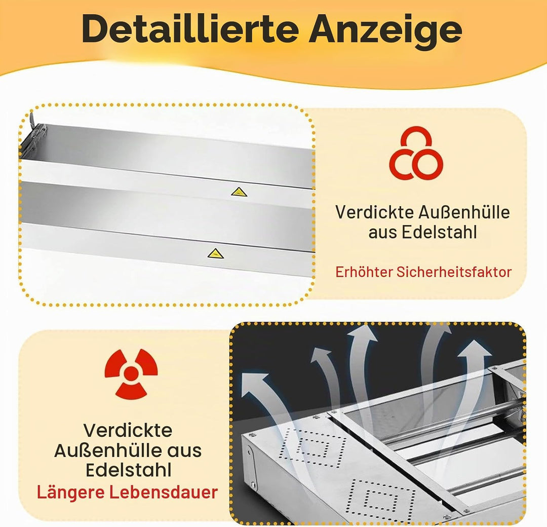 Wärmelampe Küche Gastro, Speisenwärmer Lampe mit Drehknopf-Temperaturregelung, Kommerzielle Gastro W