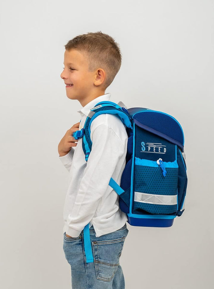 Belmil Classy Schulranzen Set 4 - teilig (403-13/AG/S) M Racing Blue Neon, M Racing Blue Neon