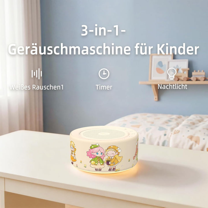 KIPCUSH Weisses Rauschgerät mit 30 High-Fidelity-Soundtracks, Sound-Maschine für Babys, Erwachsene,