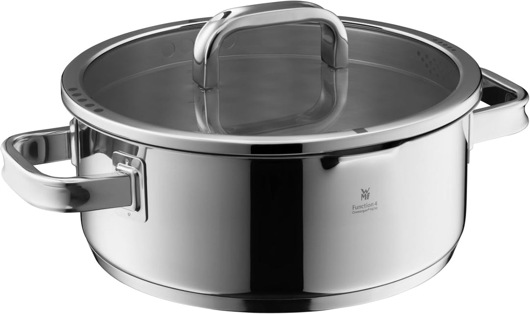 WMF Function 4 Advanced Kochtopf gross 24cm, Glasdeckel, Bratentopf Induktion 4,1l, Cromargan Edelst