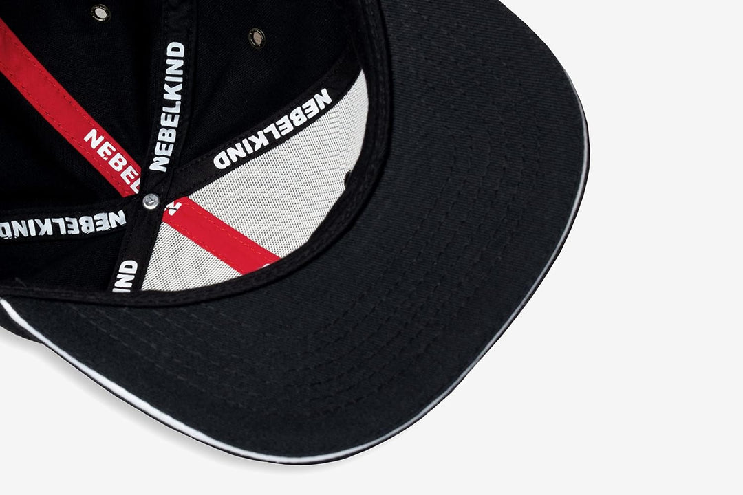 Nebelkind Snapback Cap Snapback Society Schwarz Sandwich-Schirm Grössenverstellbar Unisex One Size