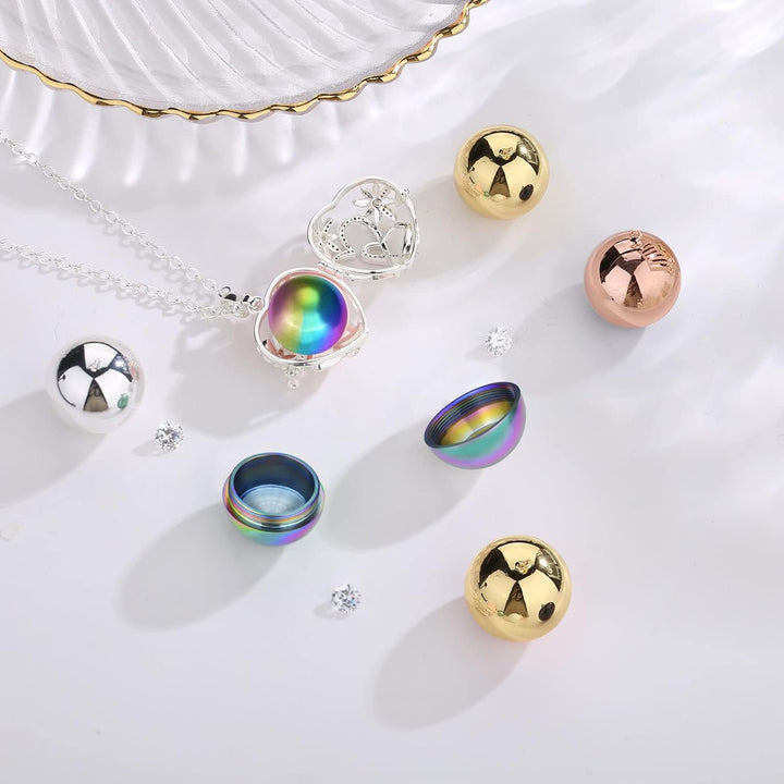 EUDORA Harmony Ball Asche Urnen Kette für Damen, Einäscherung Schmuck Silber Verkupfert Memorial Urn
