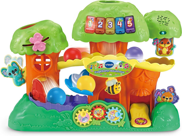 VTech Baby Kugelbahn-Baumhaus – Interaktive Kugelbahn mit Leuchttasten, Tieren und spannenden Elemen