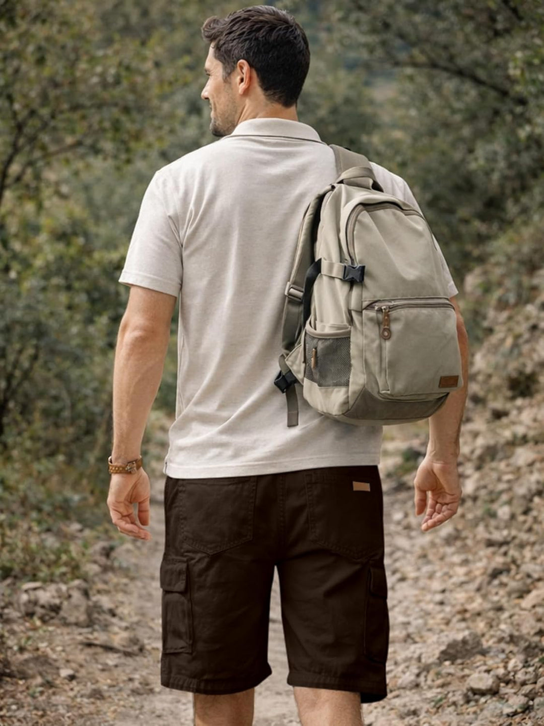 JMIERR Kurze Hosen Herren Baumwolle Cargo Shorts Herren Sommer Freizeithose mit Taschen S C Braun, S