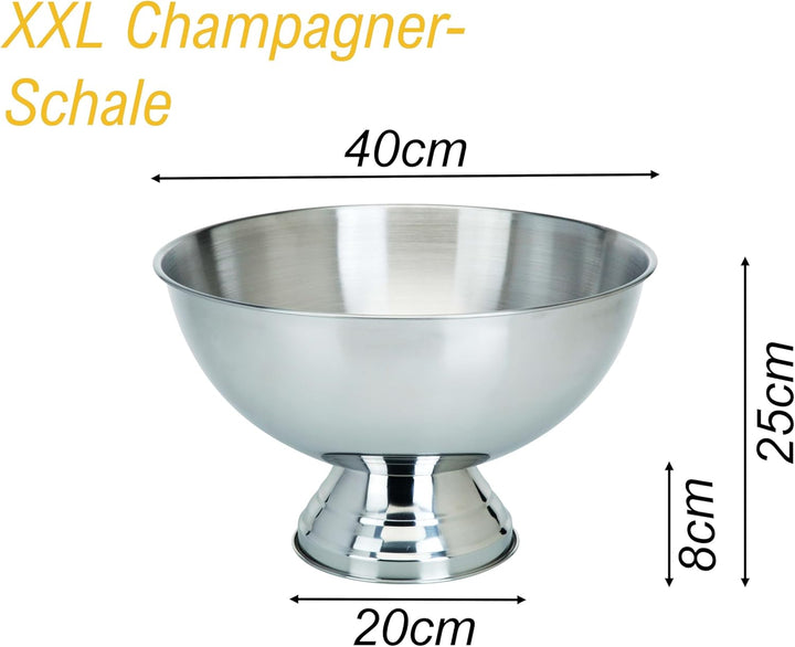 XXL Champagnerschale aus Edelstahl ⌀40cm Sektkühler Schale Getränke Champagner Wein Sekt Kühler