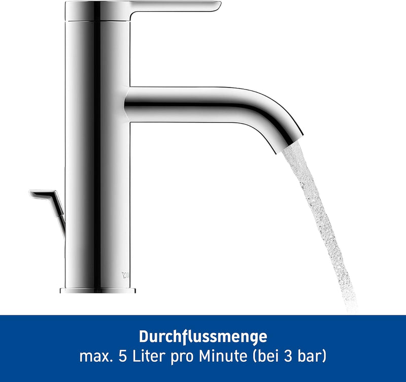 Duravit C11020 C.1 Waschtischarmatur, Grösse M (Auslauf Höhe 86 mm). Wasserhahn Bad mit Zugstangen-A