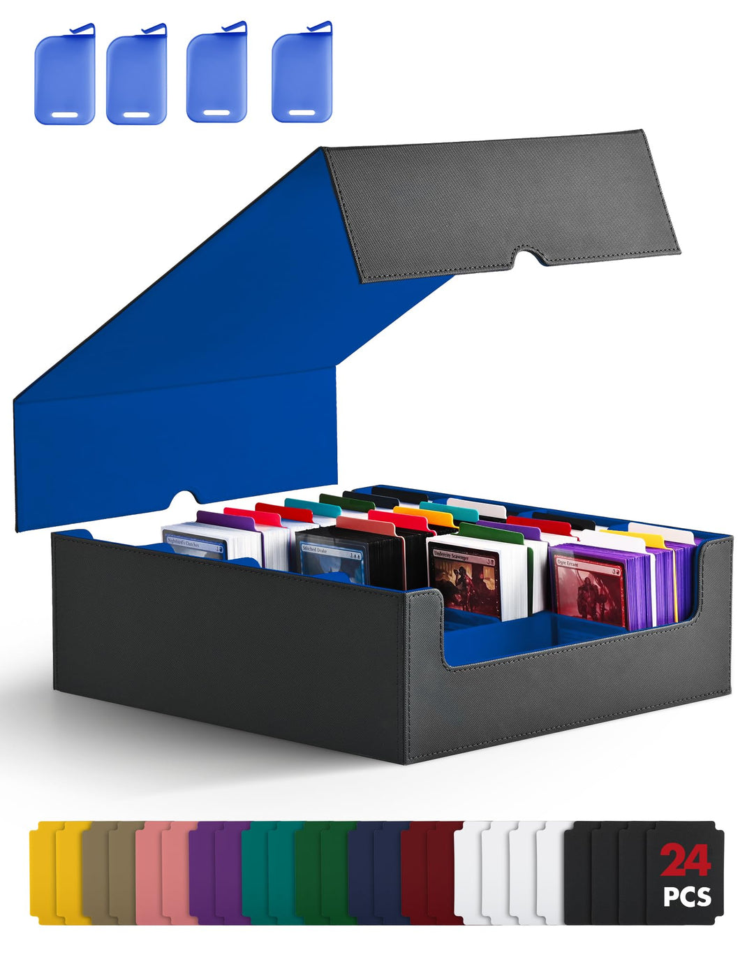 ZLCA Trading Card Storage Box, Commander Card Deck Case Holds 2400+ Cards, MTG Deck Box mit 4 Stopfe