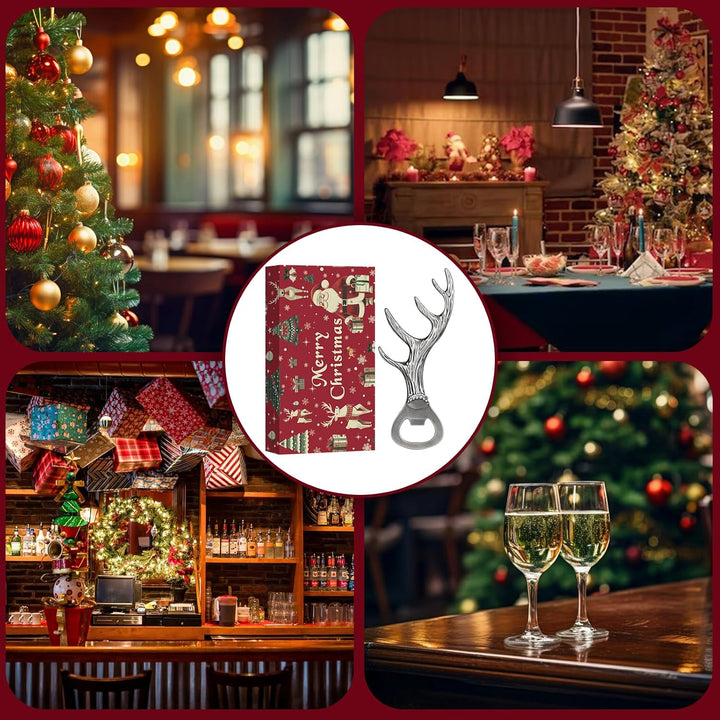 LKKCHER Weihnachtsgeschenke Verpackt Hirschgeweih Flaschenöffner, Weihnachtsgeschenke für Frauen Män