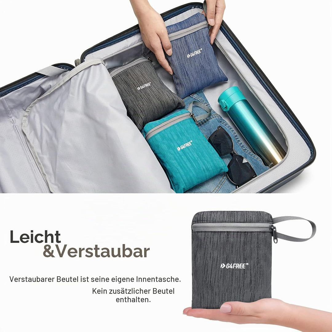 G4Free 10/15/20L Faltbarer Rucksack Klein, Wanderrucksack Leicht, Tagesrucksack Damen Herren für Wan