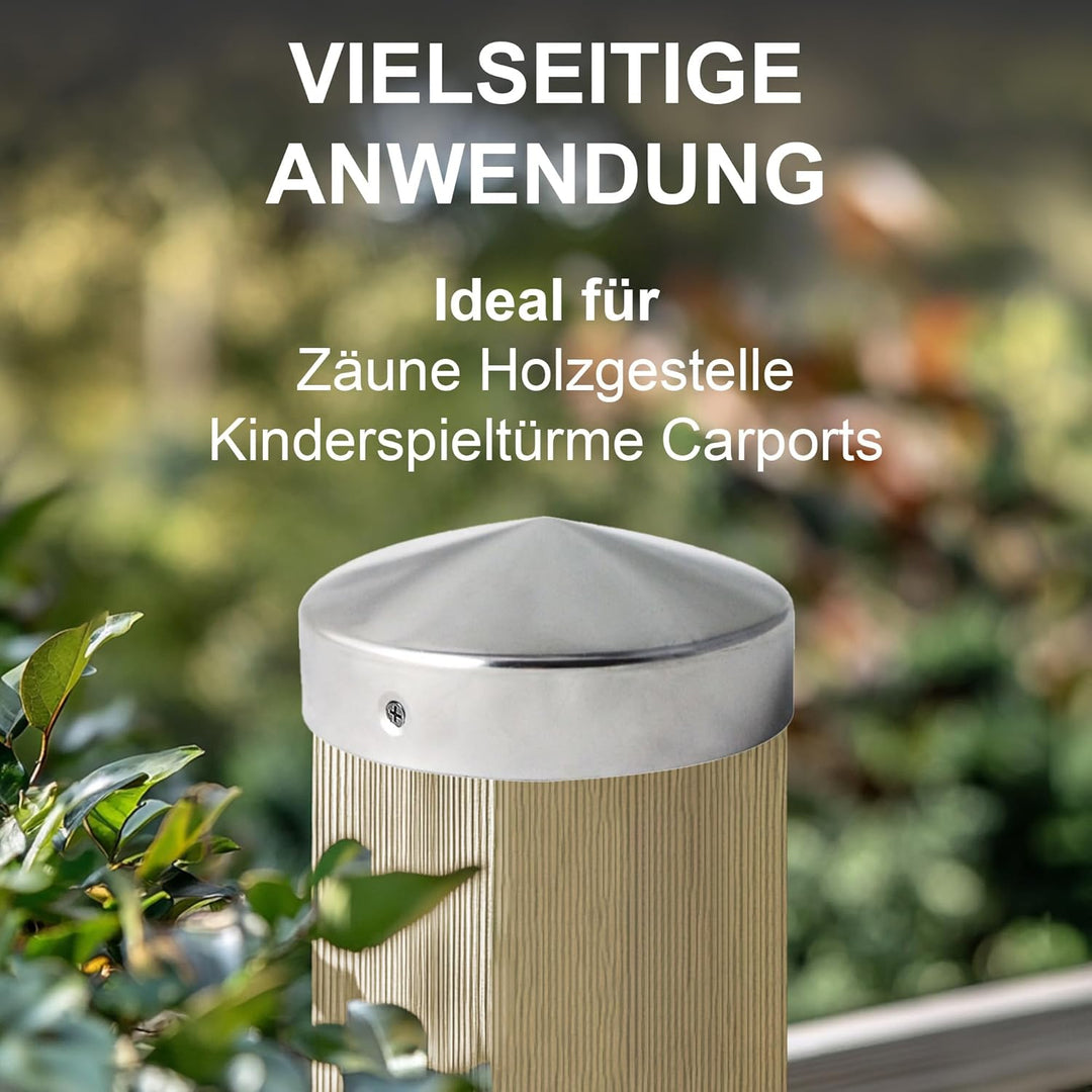 Pfostenkappe Rund | Stahl verzinkt | Ø 101 mm | 10 Stück | Runde Abdeckkappe für Garten Holzpfosten